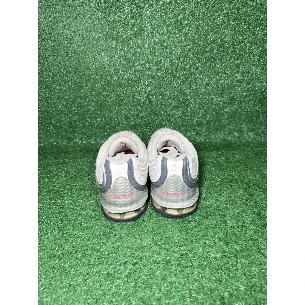 Nike Reax Run 5 Womens Size 7.5 White Silver Pink Running Walking Shoes Sneakers